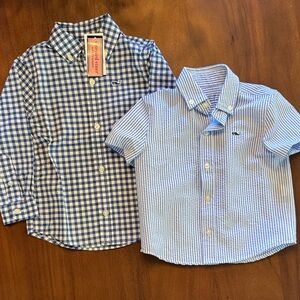 Vineyard Vines Boys Blue Gingham & Seersucker Button-Down Shirts